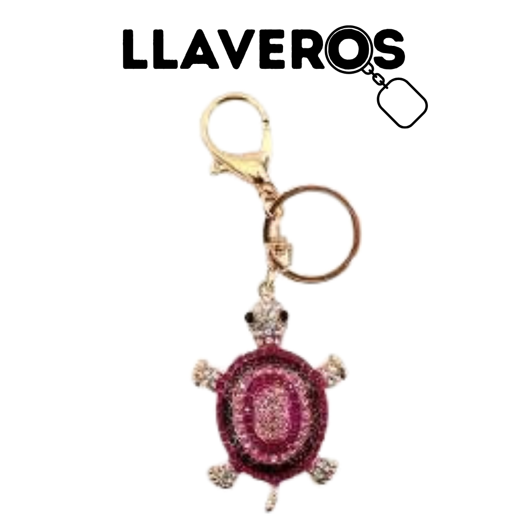 LLAVERO DE TORTUGAS CON DIAMANTES