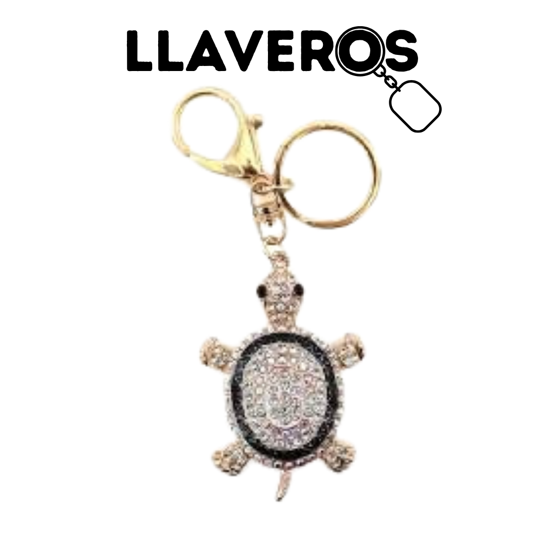 LLAVERO DE TORTUGAS CON DIAMANTES