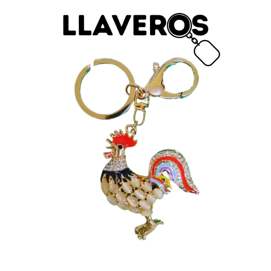 LLAVERO DE METAL Y DIAMANTES
