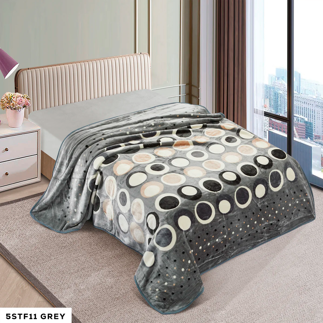 DAHDOUL QUEEN 5 STAR FLOWER ASSORT-B 1 PLY BLANKET