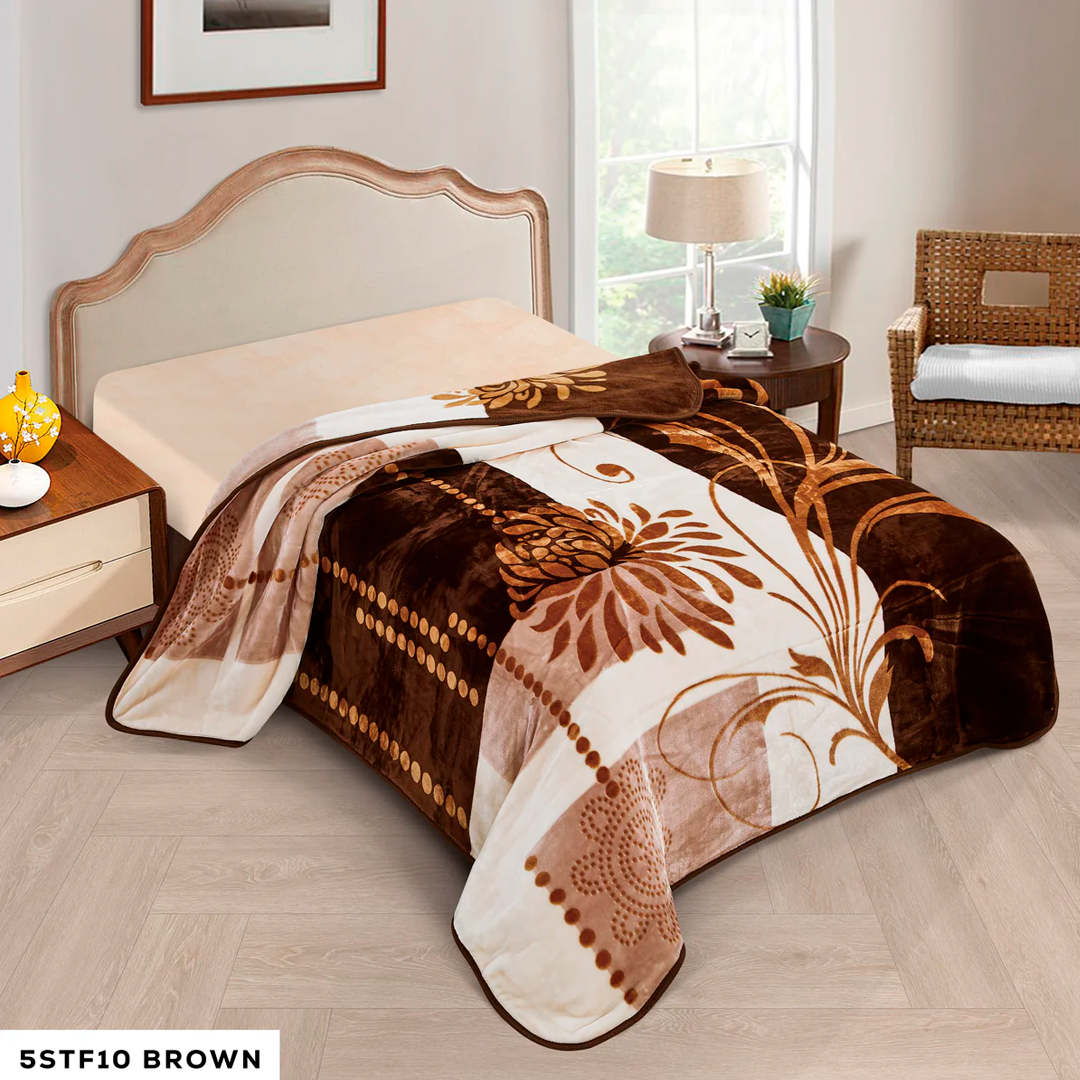 DAHDOUL QUEEN 5 STAR FLOWER ASSORT-B 1 PLY BLANKET