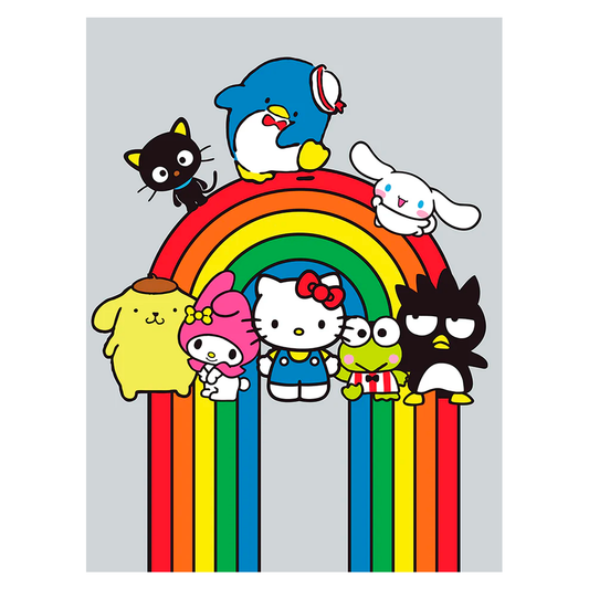 DAHDOUL "HELLO KITTY RAINBOW SMILES" HELLO KITTY TWIN/FULL SANRIO RACHELLE BLANKET