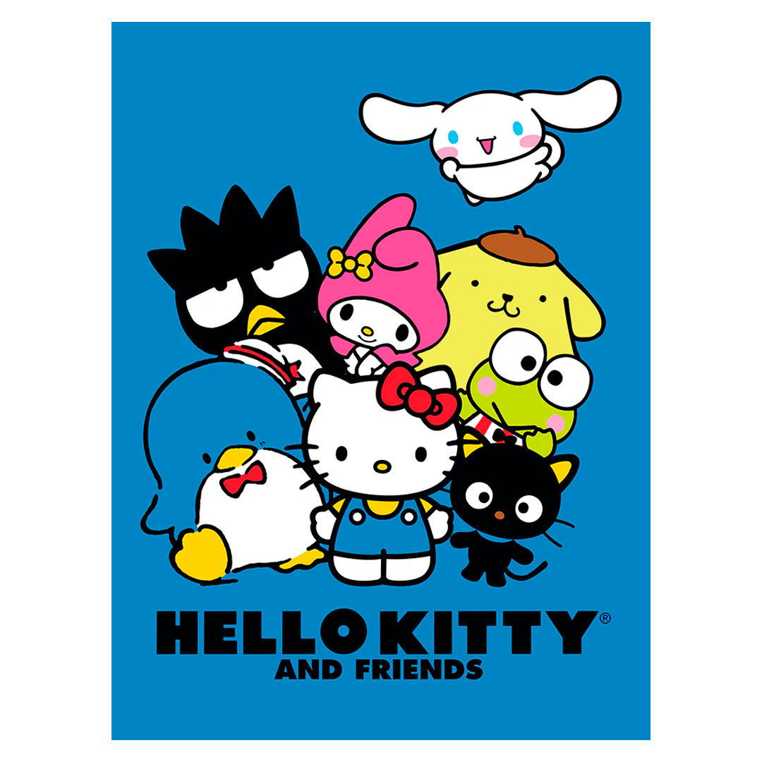 DAHDOUL "HELLO KITTY FRIENDS SMILES" HELLO KITTY TWIN/FULL SANRIO RACHELLE BLANKET