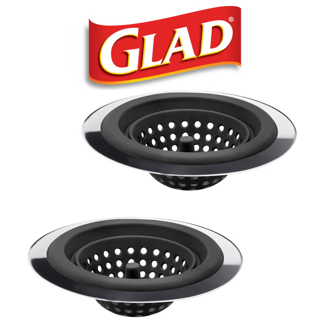 GLAD SINK STRAINER 2PK BLACK