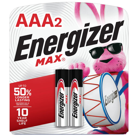 Energizer MAX AAA Batteries (2 Pack), Triple A Alkaline Batteries