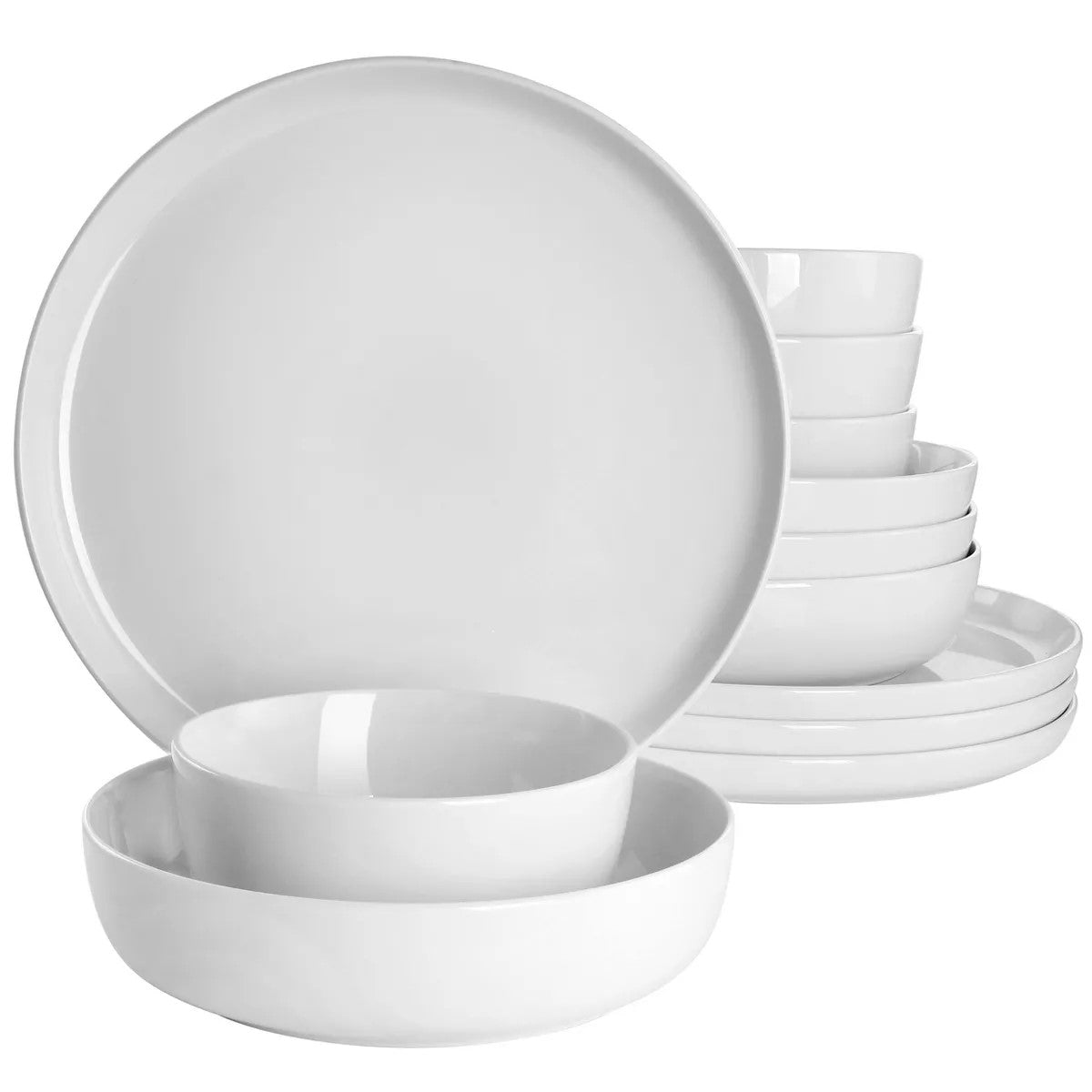 GH AVISALA 12 PC DOUBLE BOWL DW SET WHITE SOLID COLOR FINE CERAMIC GIFT BOX