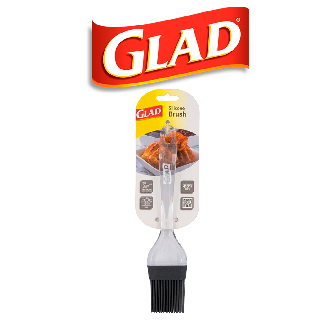 GLAD SILICONE BRUSH GREY W CLEAR HANDLE