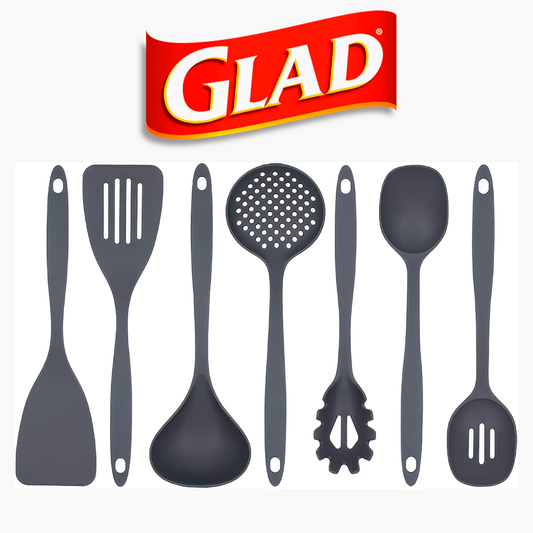 GLAD NYLON KITCHEN TOOLS 7PC GREY