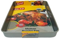 GLAD PREMIUM BAKEWARE GOLD ROASTER PAN, MEDIUM 15.3 X 11.5in