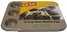 GLAD PREM GOLD 12 COUNT MINIMUFFIN PAN 10.04X7.7X0.8IN