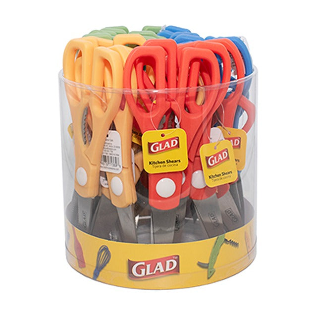 GLAD KITCHEN SHEAR ASSTD CLRS IN TUB