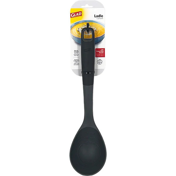 GLAD LADLE NYLON HEAD W SS HANDLE GREY W/ 6 INNER
