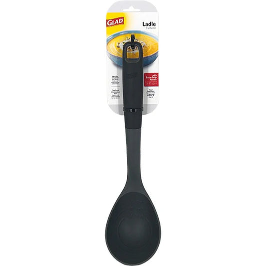 GLAD LADLE NYLON HEAD W SS HANDLE GREY W/ 6 INNER