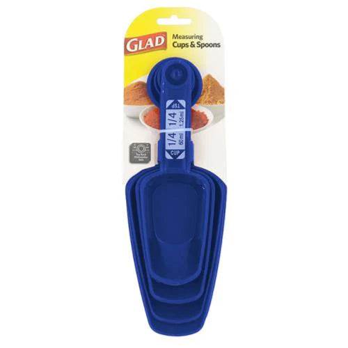 GLAD MEASURING CUPS&SPOONS SET OF 4 BLUE