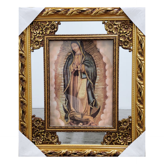 Our Lady Of Guadalupe Original, Mirrored With Led Lights