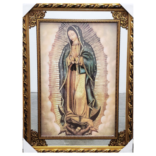 Our Lady Of Guadalupe Original, Mirrored With Led Lights