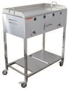 ZPL S/S Two Burner w/ Double Bottom S/S Plancha