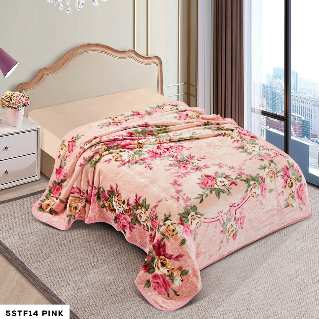 DAHDOUL QUEEN 5 STAR FLOWER ASSORT-B 1 PLY BLANKET