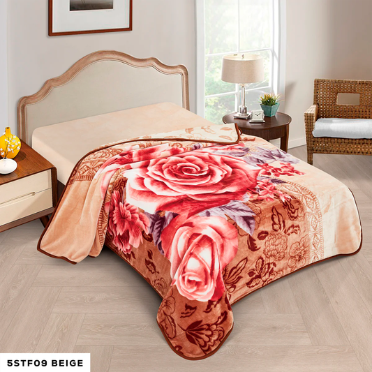 DAHDOUL QUEEN 5 STAR FLOWER ASSORT-B 1 PLY BLANKET