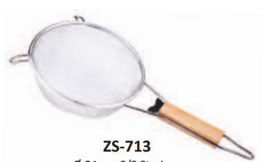ZPL 21 cm S/S Strainer - wood handle