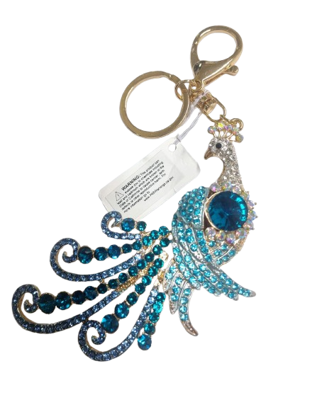 LLAVERO DE METAL Y DIAMANTES
