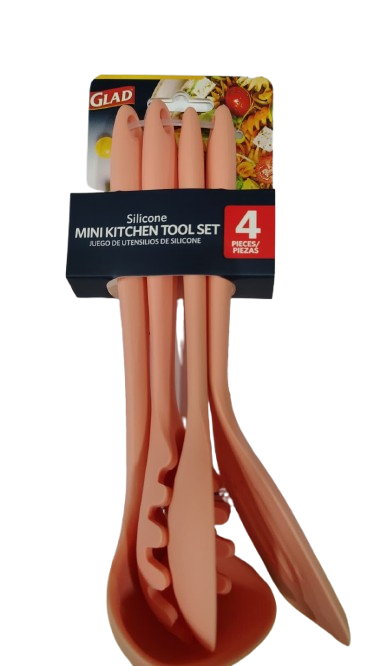 GLAD SILICONE MINI KITCHEN TOOLS 4PC SET RUST