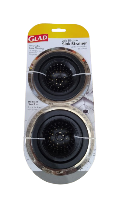 GLAD SINK STRAINER 2PK BLACK