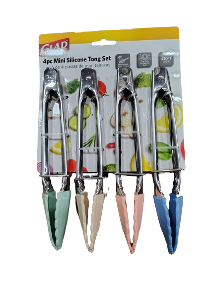 GLAD MINI TONGS 4PC SET