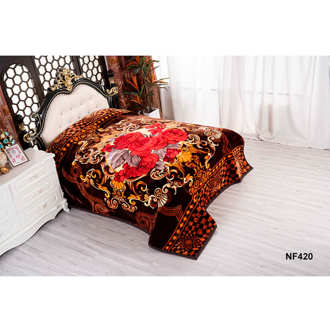 DAHDOULCAL KING GOLDEN DRAGON FLOWER ASSORT-B 2 PLY BLANKET