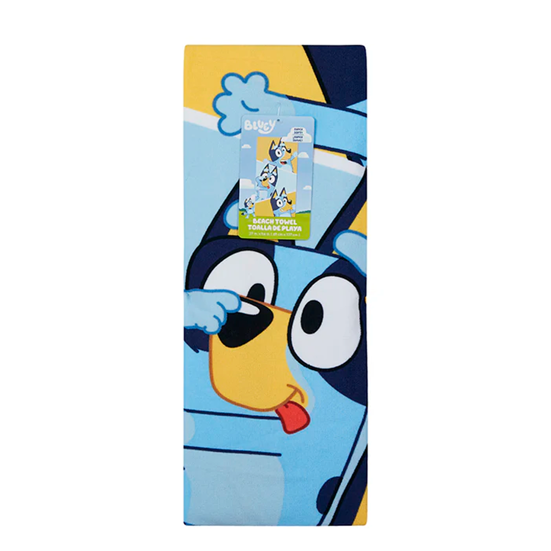 DAHDOUL "BLUEY FACES" BLUEY 27"X54" BBC BEACH TOWEL