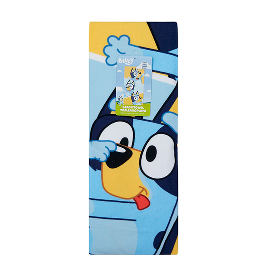 DAHDOUL "BLUEY FACES" BLUEY 27"X54" BBC BEACH TOWEL
