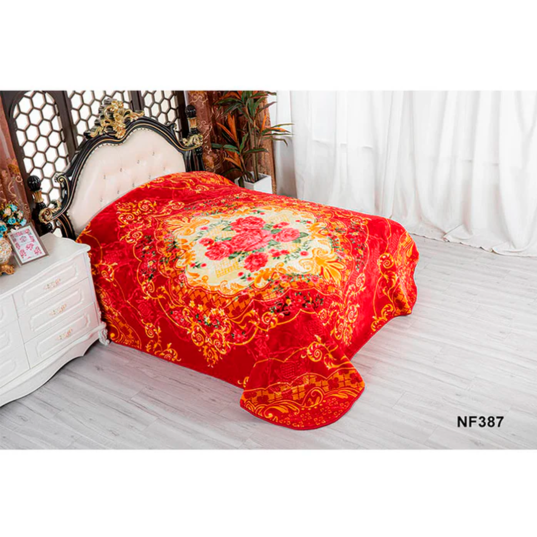 DAHDOULCAL KING GOLDEN DRAGON FLOWER ASSORT-B 2 PLY BLANKET