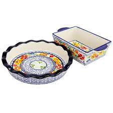 GH LUXEMBOURG 2 PC BAKEWARE SET, ASST SHAPES, WHITE, HP, STONEWARE - W/ GBX