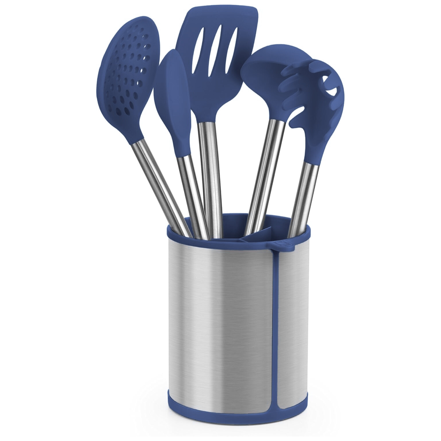 GLAD SS HANDLE W/ NYLON HEAD TOOLS IN SS TUB 8PC SET blue