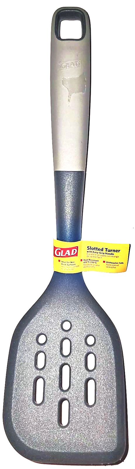 Glad  Slotted  Spoon W Easy Grip Handle  Grey