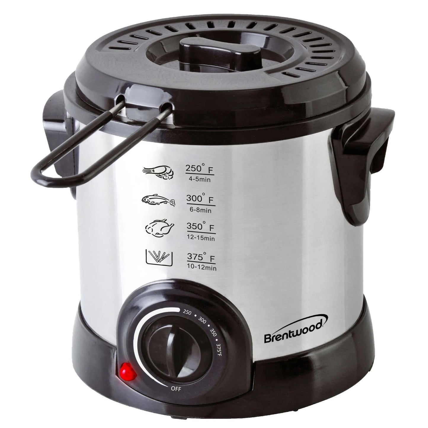 Brentwood Electric Deep Fryer, 1-Liter, Stainless Steel