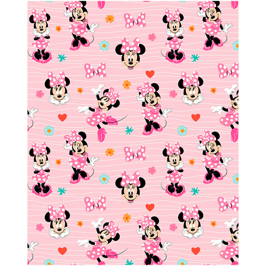 DAHDOUL "PRETTY IN PINK" MINNIE BABY DISNEY FLANNEL THROW BLANKET