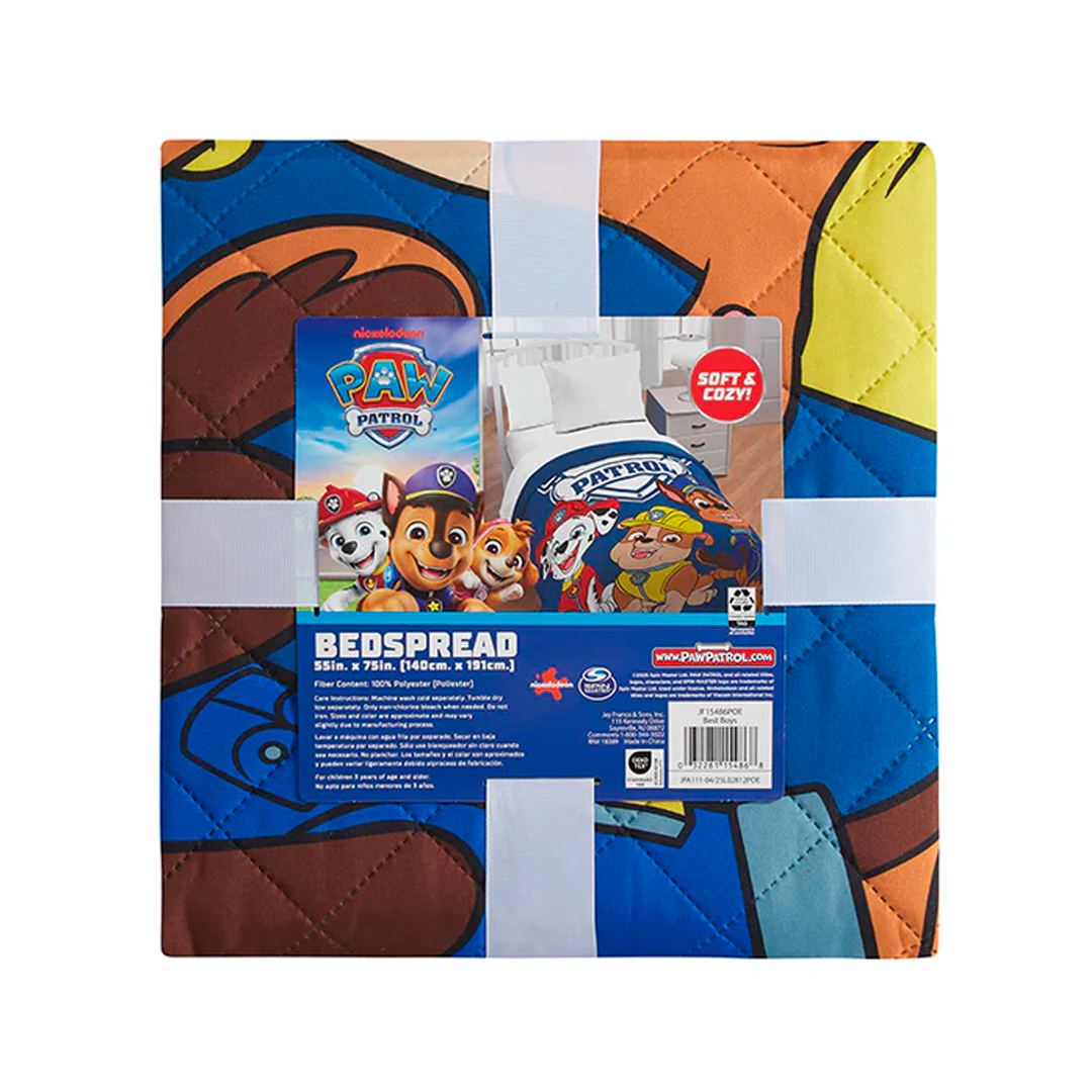 DAHDOUL "BEST BOYS" PAW PATROL TWIN/FULL NICKELODEON BEDSPREAD