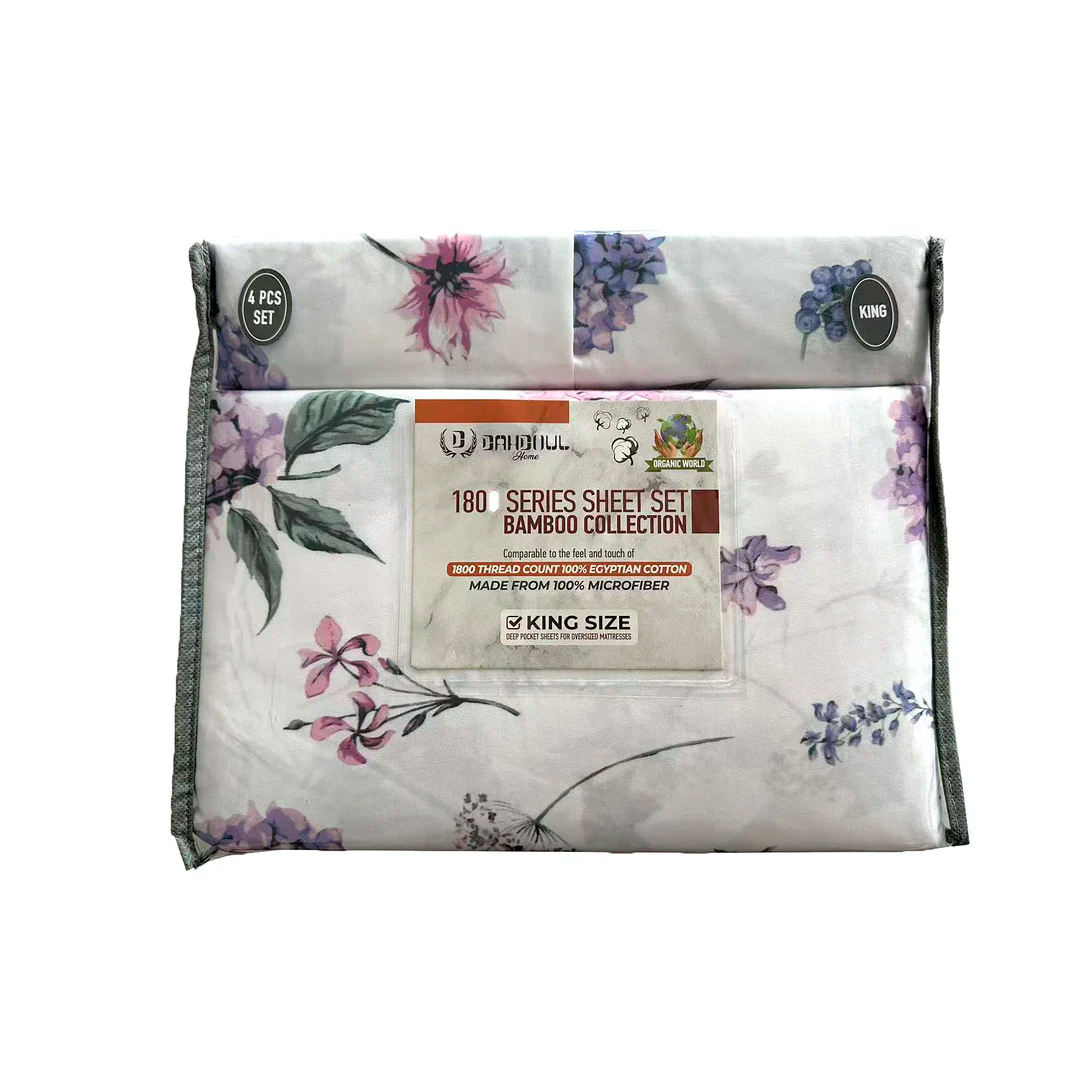DAHDOUL KING PRINTED ASSORT BAMBOO COLLECTION BED SHEET