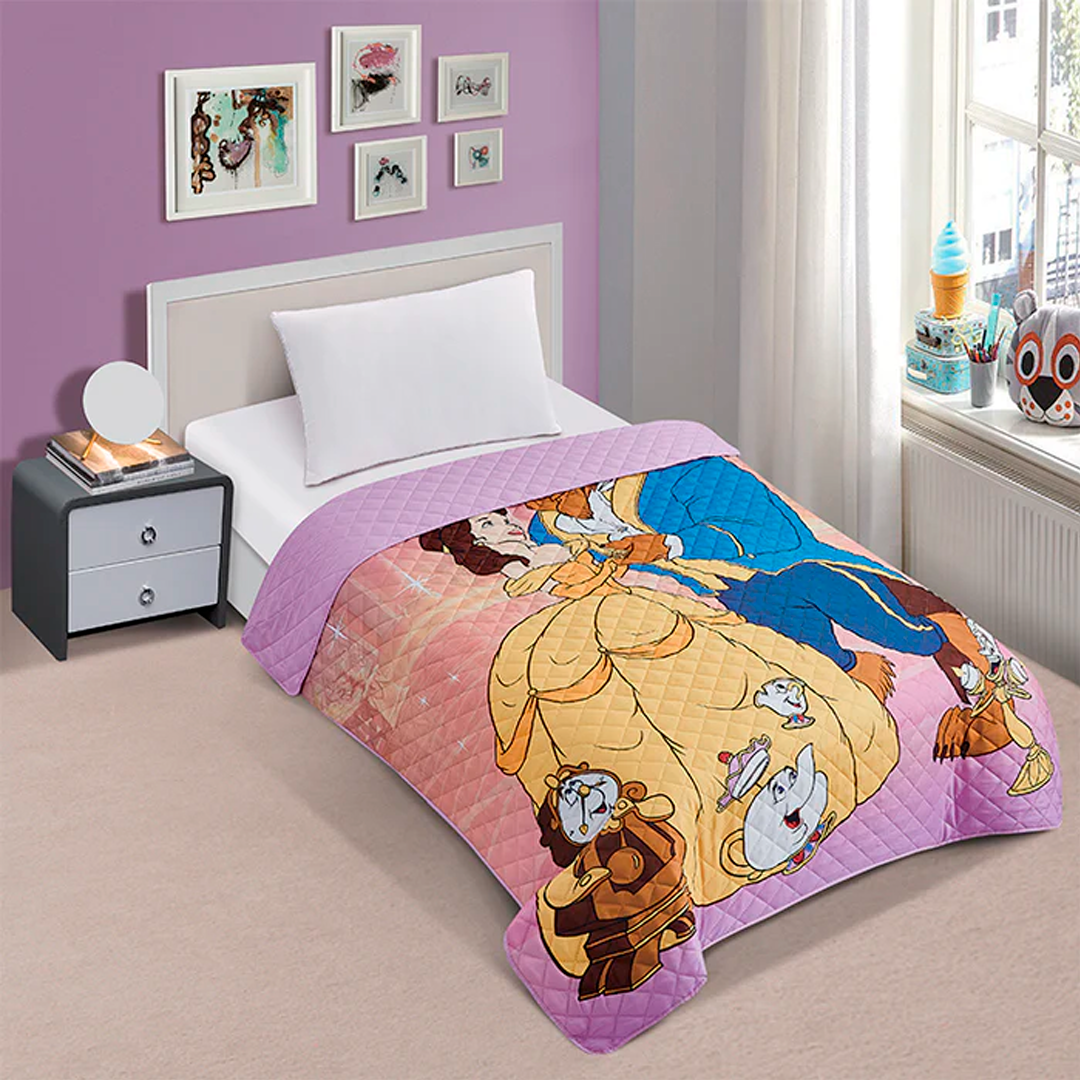 DAHDOUL "PALACE WALTZ" BEAUTY & THE BEAST TWIN/FULL DISNEY BEDSPREAD