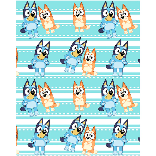 DAHDOUL "EXCITED GIRLS" BLUEY BABY BBC FLANNEL THROW BLANKET