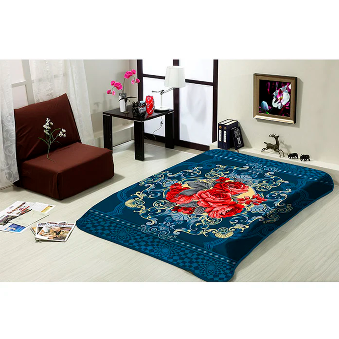 DAHDOULCAL KING GOLDEN DRAGON FLOWER ASSORT-B 2 PLY BLANKET