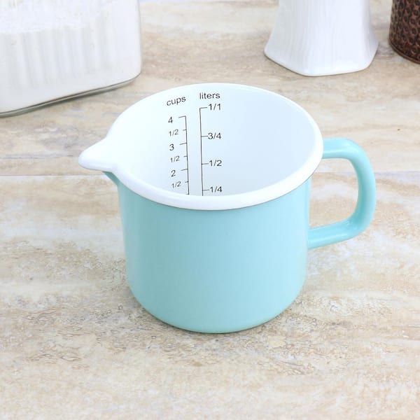 GH MST THAYER 2.5 CUP MEASURING CUP MARTHA BLUE WHITE INT ENAMEL EXT ENAMEL ON STEEL - O/S W/ HANG TAG